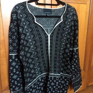 Boho sweater Cynthia Rowley black and white